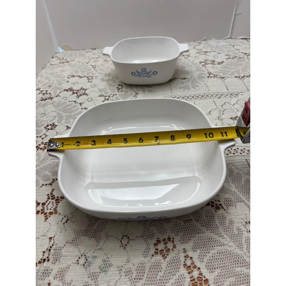 Vintage Corning Ware Blue Cornflower Casserole Set P-10-B 9.5in & P-43-B 7in